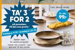 Bilka TA’ 3 FOR 2 på porcelæn tilbud