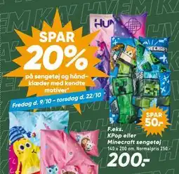 Bilka KPop eller Minecraft sengetøj tilbud