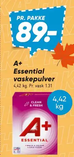 Bilka A+ Essential vaskepulver tilbud