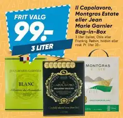 Bilka Il Capolavoro, Montgras Estate eller Jean Marie Garnier Bag-in-Box tilbud