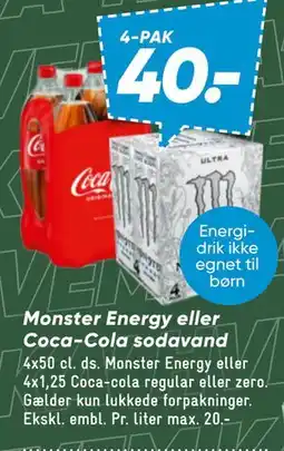 Bilka Monster Energy eller Coca-Cola sodavand tilbud