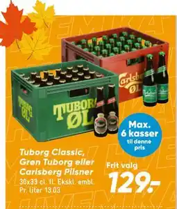 Bilka Tuborg Classic, Grøn Tuborg eller Carlsberg Pilsner tilbud