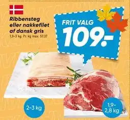 Bilka Ribbensteg eller nakkefilet af dansk gris tilbud