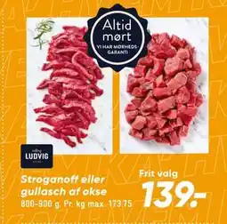 Bilka Stroganoff eller gullasch af okse tilbud