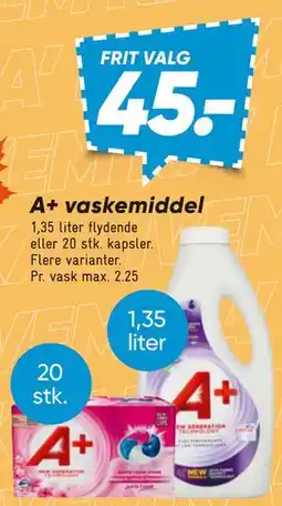 Bilka A+ vaskemiddel tilbud