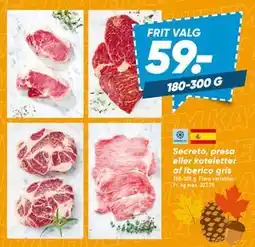 Bilka Secreto, presa eller koteletter af Iberico gris tilbud