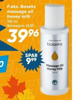 Bilka Baseks massage oil honey milk tilbud