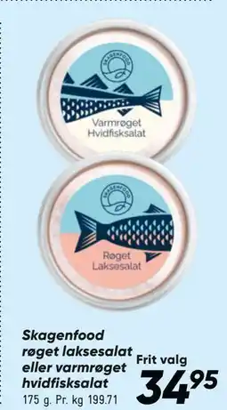 Bilka Skagenfood røget laksesalat eller varmrøget hvidfisksalat tilbud
