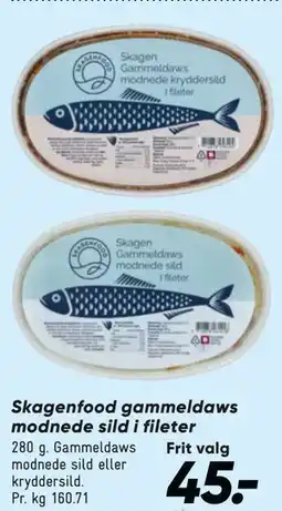 Bilka Skagenfood gammeldaws modnede sild i fileter tilbud
