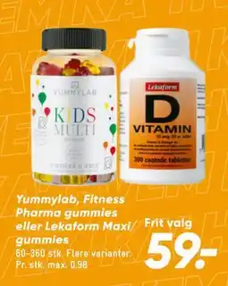 Bilka Yummylab, Fitness Pharma gummies eller Lekaform Maxi/ gummies tilbud