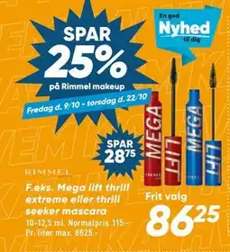 Bilka SPAR 25% på Rimmel makeup tilbud