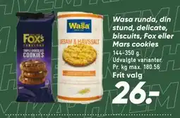Bilka Wasa runda, din stund, delicate, biscuits, Fox eller Mars cookies tilbud