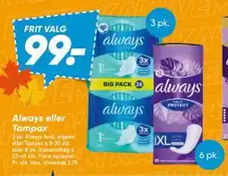 Bilka Always eller Tampax tilbud