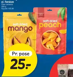 Fakta Tyskland Tørrede Mango el. Fersken tilbud