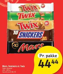 Fakta Tyskland Mars, Snickers el. Twix tilbud