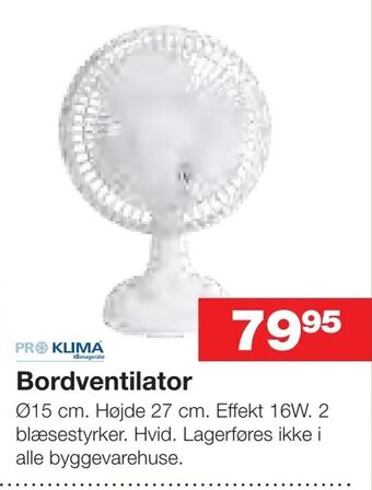 Bauhaus Bordventilator tilbud