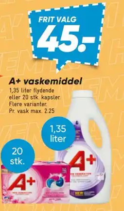 Bilka A+ vaskemiddel tilbud
