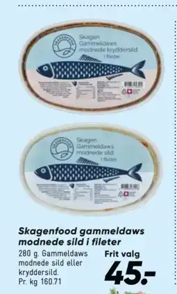 Bilka Skagenfood gammeldaws modnede sild i fileter tilbud