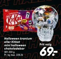 Bilka Halloween kranium eller kitkat mini halloween chokoladebar tilbud