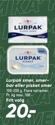 Bilka Lurpak smør, smør- bar eller pisket smør tilbud