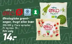 Bilka Økologiske grønt- sager, frugt eller bær tilbud