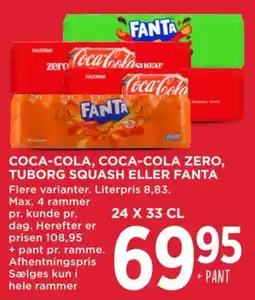 MENY Coca-Cola, Coca-Cola Zero, Tuborg Squash eller Fanta tilbud