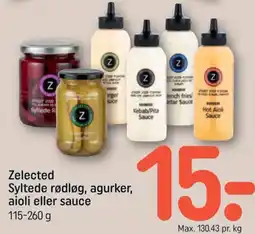 REMA 1000 Zelected syltede rødløg, agurker, aioli eller sauce tilbud