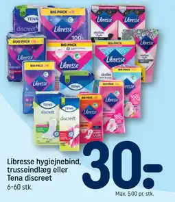 REMA 1000 Libresse hygiejnebind trusseindlæg eller Tena discreet tilbud