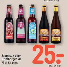 REMA 1000 Jacobsen eller Grimbergen øl tilbud