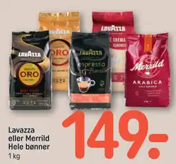 REMA 1000 Lavazza eller Merrild Hele bønner tilbud