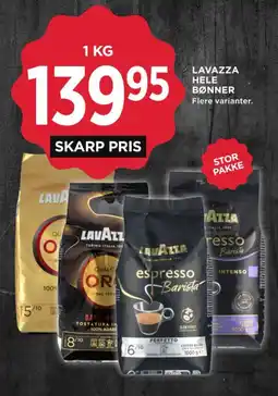 MENY Lavazza hele bønner tilbud