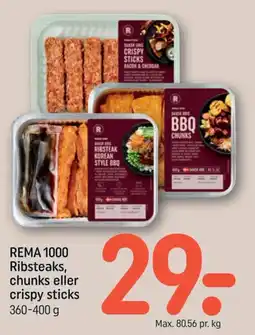 REMA 1000 Rema 1000 Ribsteaks, chunks eller crispy sticks tilbud