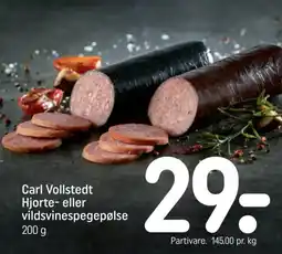 REMA 1000 Carl Vollstedt Hjorte- eller vildsvinespegepølse tilbud