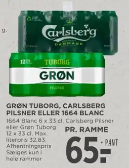 MENY Grøn Tuborg, Carlsberg Pilsner eller 1664 Blanc tilbud