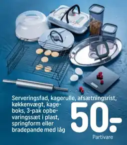REMA 1000 Serveringsfad kagerulle afsætningsrist køkkenvægt kageboks tilbud