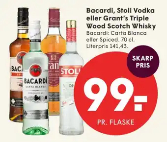 Bacardi Stoli Vodka Grant's Triple Wood Scotch Whisky