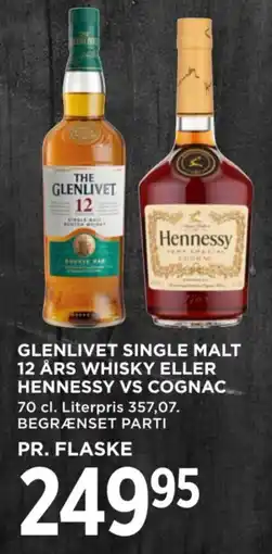 MENY Glenlivet Single Malt 12 Års Whisky eller Hennessy VS Cognac tilbud