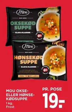 MENY Mou oksekødsuppe eller hønsekødsuppe tilbud
