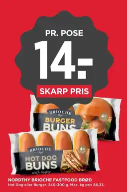 MENY Nordthy Brioche Fastfood Brød tilbud