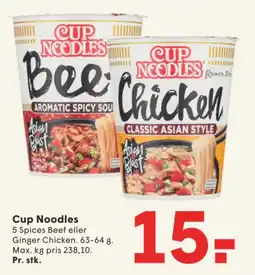 SPAR Cup Noodles 5 Spices Beef eller Ginger Chicken tilbud