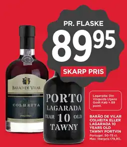 MENY Barão de Vilar Colheita eller Lagarada 10 Years Old Tawny Portvin tilbud