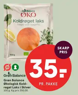 SPAR Grøn Balance Økologisk Kold-røget Laks i Skiver tilbud