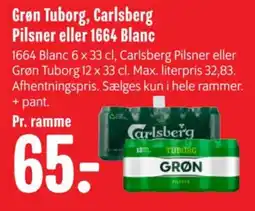 Min Købmand Grøn Tuborg Carlsberg Pilsner eller 1664 Blanc tilbud