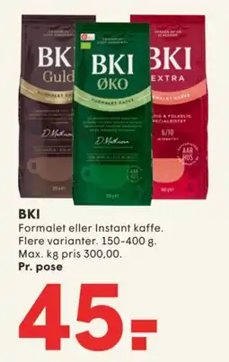 SPAR BKI Formalet eller Instant kaffe tilbud