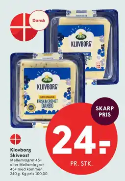 SPAR Klovborg Skiveost tilbud
