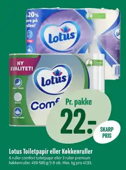 Min Købmand Lotus Toilet Papir eller Køkkenruller tilbud