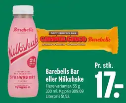 Min Købmand Barebells Bar eller Milkshake tilbud