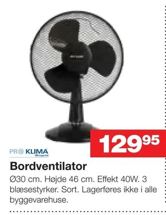 Bauhaus Bordventilator tilbud