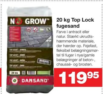 Bauhaus 20 kg Top Lock fugesand tilbud