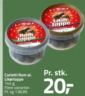 Fleggaard Carletti Rom el. Likørtoppe tilbud